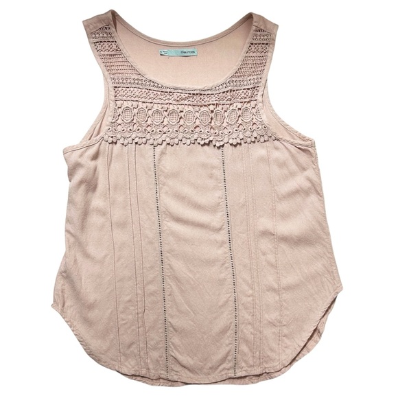 Maurices Dusty Pink Crochet Lace Sleeveless Tank Top Women’s Sz S - Picture 3 of 4